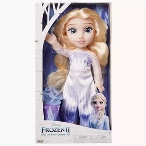 Disney Frozen II Elsa Snow Queen Doll - Blonde Hair, White and Purple Dress 14”